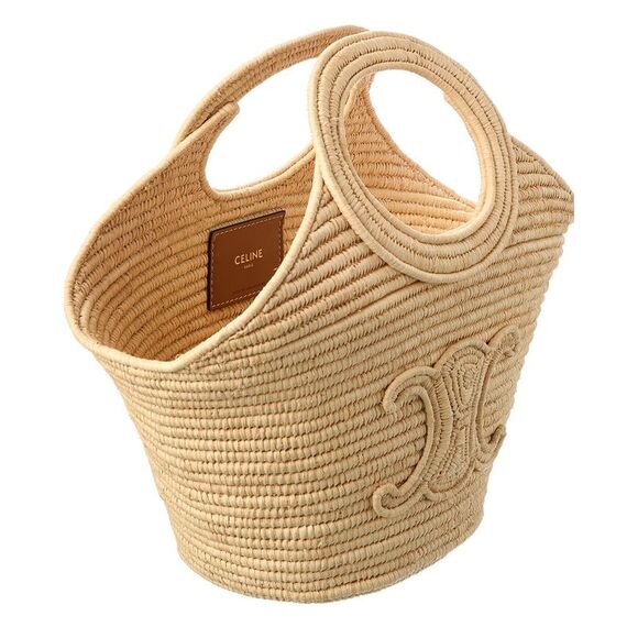 Celine Braided Panier Raffia Tote, Brown - Picture 3 of 4